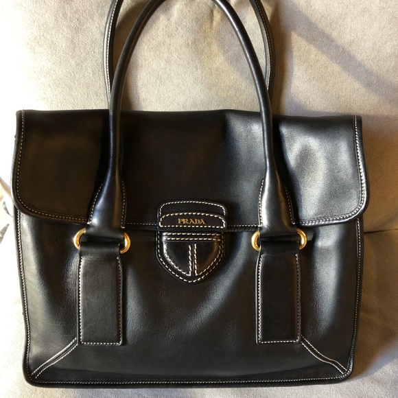 Large Prada Calfskin Leather Satchel - Picture 1 of 8